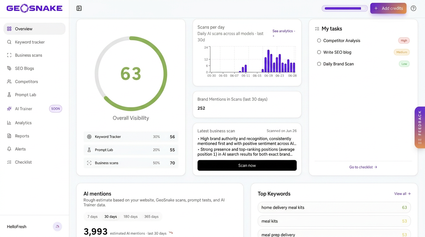 GeoSnake business scans workspace